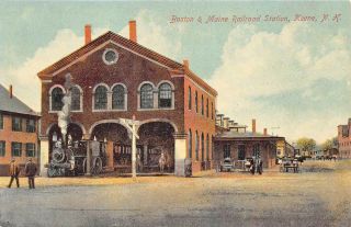 Keene Nh B & M Railroad Station Train Depot Postcard
