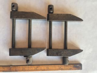 Pair Vintage Starrett No 161 - C Parallel Machinist Clamps,  /Larger Unmarked 7
