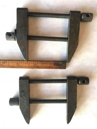 Pair Vintage Starrett No 161 - C Parallel Machinist Clamps,  /Larger Unmarked 8