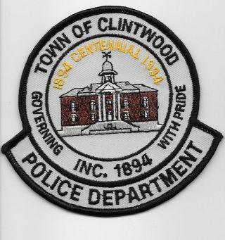 Clintwood Police State Virginia Va Patch