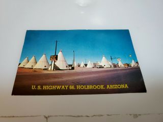 Vintage Route 66 Postcard Of Wigwam Village In Holbrook Arizona Hwy 66
