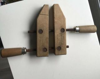 Vintage Wooden Wood Clamp Jorgensen Made By Adjustable Clamp Co.  Chicago Il