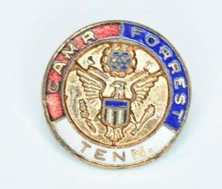 Rare Vintage Wwii Camp Forrest Tennessee U.  S Army Military Service Pin Tullahoma