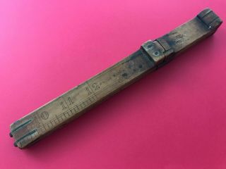 Antique Boxwood Cobbler’s Folding and Sliding Ruler by F B Cox 2
