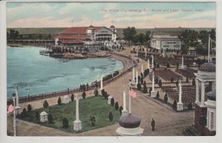 Denver,  Co.  The White City Showing Ball Room And Lake.  Antique Postcard
