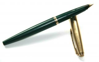 Vintage Parker 45 Rolled Gold Fountain Pen,  F - Fine 14c Gold Nib,  England