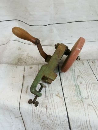 Antique Vintage Hand Crank Bench Mount Grinder/sharpenter
