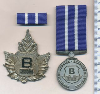 Canada - Brinks Exemplary Service Medal & Obsolete Cap Badge Not Named (brinks)