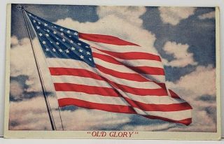 Us Flag Old Glory Patriotic 48 Star Flag Ww1 Postcard A14