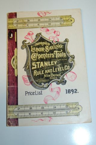 Vintage Stanley Rule & Level Co.  Jan.  1892 Price List (65 Pgs) 1972 Reprint