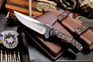Cfk Handmade Hammered 1095 Custom Sheep Horn Small Hunting Skinning Blade Knife