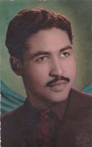 Egypt Old Vintage Photograph.  Handsome Man.  Photo Ahmed Yehya.  Abdin Old Color