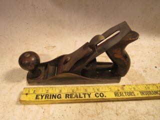 Vintage Stanley No.  3 Smooth Plane With Stanley Marked Cutter & Lever Cap