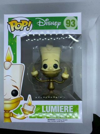 Funko Pop Disney (beauty And The Beast) Lumiere Candle Stick 93 Vaulted Rare