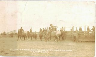 Ft.  Morgan Colorado Rppc 1919 Hugh Strickland Rodeo Bucking Bronco Co Real Photo