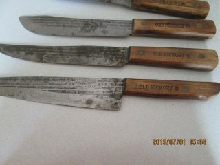 RARE OLD HICKORY 7 PIECE KNIFE SET WITH WOODEN HOLDER 5