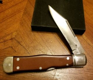 Vtg Rare Golden Rule Cutlery Co Chicago Usa Large Folding Lockback Knife