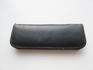 Vintage Pen Pouch Case Leather Black Red For Two Pens