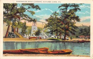 Saylors Lake Pennsylvania Bartholds Boat Landing Vintage Postcard Jf360336