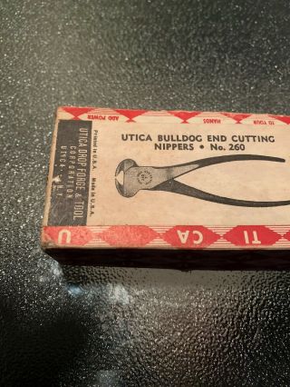 Utica Tools End Cutting Nippers Model 260 - 6 - Needs Cleaning