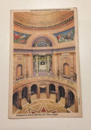 Postcard St Paul Minnesota 1941 State Capitol Rotunda