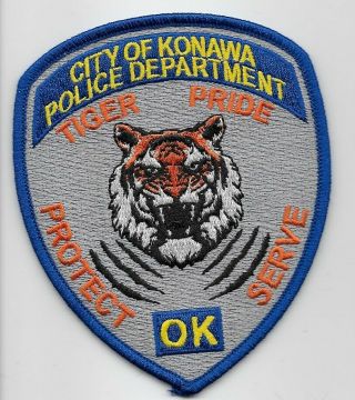 Konawo Police State Oklahoma Ok Neat Tiger Patch