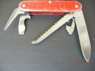 Victorinox Red Pioneer Swiss Army Knife Vintage 1970 ' s Collectable 6