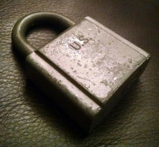 Vintage Antique Large U.  S.  Military Padlock Chicago Lock Co No Key Made In Usa