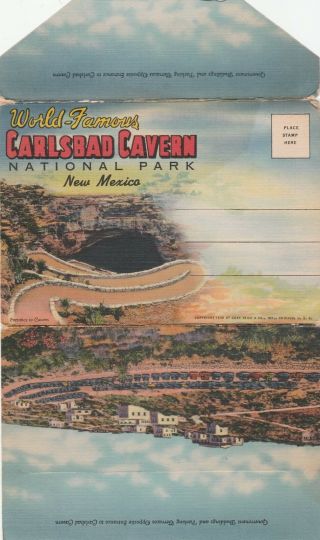 Vintage Souvenir Folder.  Carlsbad Cavern Nat 