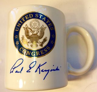 Signed Us House Of Representatives Paul Kanjorski Coffee Cup / Mug - Government
