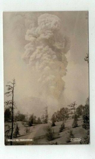 Mexico Antique Real Photo Rppc Post Card Eruption Of Paricutin Volcano