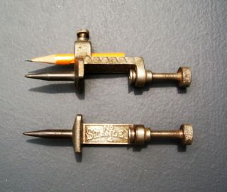 Vintage Stanley No.  4 Clamp On Trammel Point Set,  Includes Pencil.
