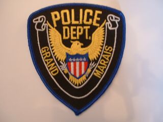 Grand Marias Police Obsolete Cloth Shoulder Patch Minnesota Usa