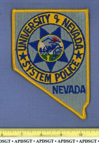 University Of Nevada (old Vintage Embroidery) Campus Police Patch State Shape