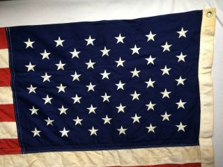 Vintage 50 Star American Flag 3’ x 5’ Bulldog Bunting Dettras Flag Cotton Stitch 5