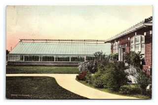 Vintage Postcard Hand Colored Albertype Greenhouse Purdue University Indiana M1