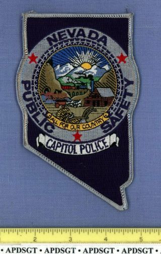 Nevada State Capitol Building Public Safety Sheriff Police Patch State Shape