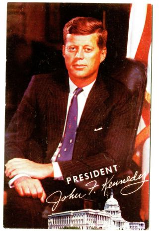 Democrat President John F.  Kennedy Signed Older Pc`compliments Of Morgan Co. ,  De
