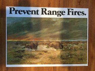 Smokey The Bear Cardboard Poster " Prevent Range Fires "