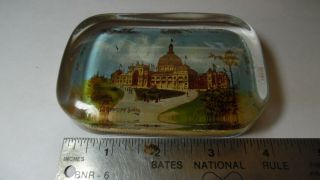 1893 WORLDS FAIR US Government Building reverse painting on Glass Paperweight 2