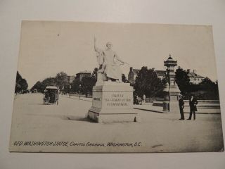 George Washington Statue Us Capitol Grounds Washington Dc Vintage Postcard