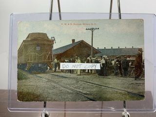 1912 R.  W.  & O.  Station Wilson Ny Color Postcard