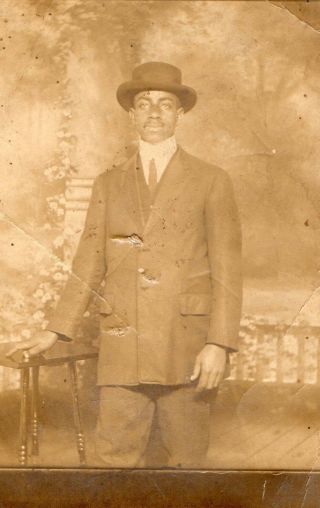 Real Photo Postcard Black Americana Norfolk Va African American Man Baltimore Md