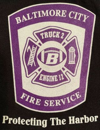 Baltimore City Fire Department Maryland MD T - Shirt 2XL FDNY Baltimore Harbor 3