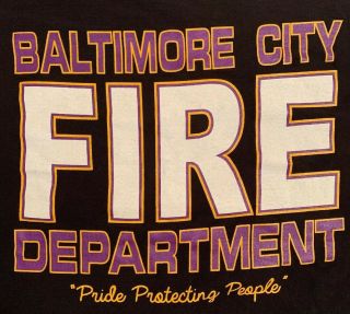 Baltimore City Fire Department Maryland MD T - Shirt 2XL FDNY Baltimore Harbor 5