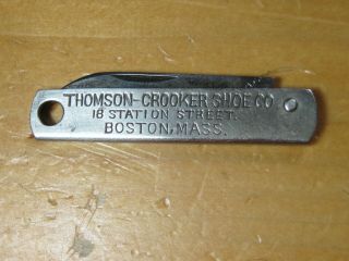 Vtg W&h Co Newark Folding Pocket Knife Thomson Crooker Shoe Boston Ma Usa Mini
