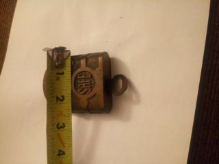 Antique Vintage “Safe” Lock Padlock and Key 4