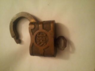 Antique Vintage “Safe” Lock Padlock and Key 6