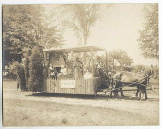 Hadley Massachusetts Ma Photo 1909 Parade Float John Williams & Family Deerfield