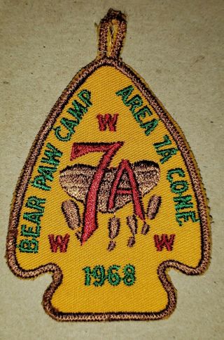 Bear Paw Camp 1968 Nicolet Council Area 7a Conference Pocket Patch Wisconsin